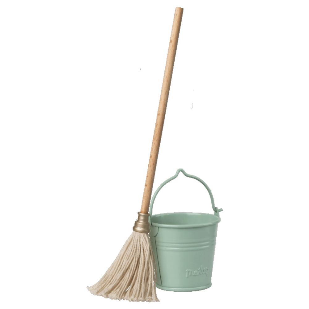 Maileg akcesoria metalowe wiaderko i mop