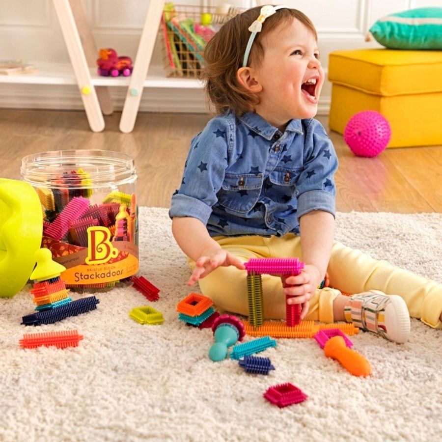 B.Toys Klocki jeżyki konstrukcyjne w słoju 68 elem.