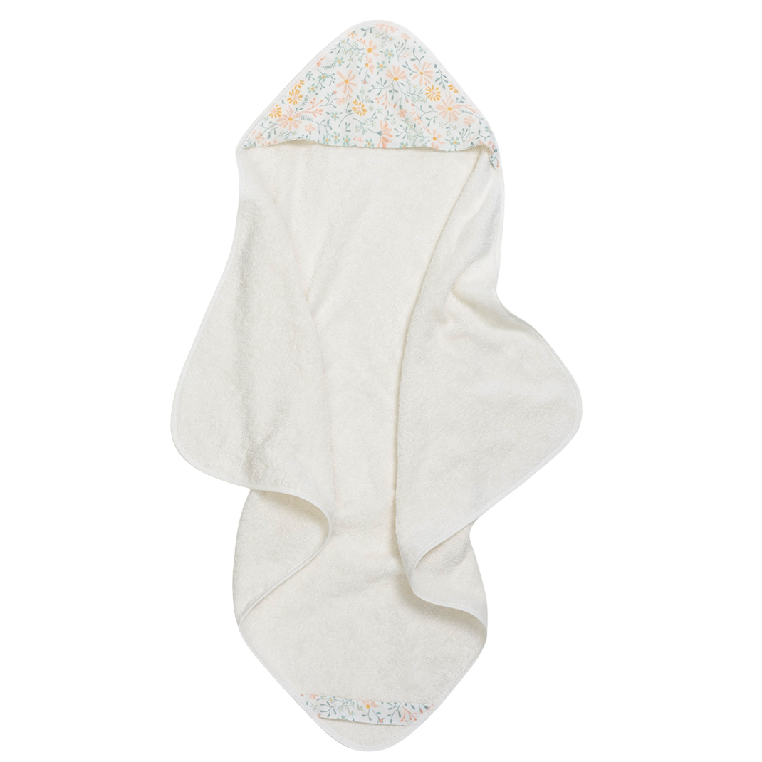 Bim Bla Bambusowy ręcznik niemowlęcy z muślinowym kapturkiem Gardenia