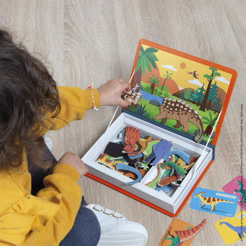 Janod Magnetyczna układanka Magnetibook Dinozaury - 4kidspoint.pl