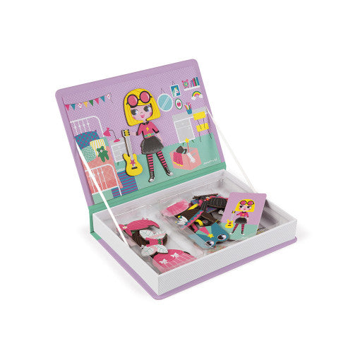 Janod Magnetyczna układanka Magnetibook ubieranki dziewczynka - 4kidspoint.pl