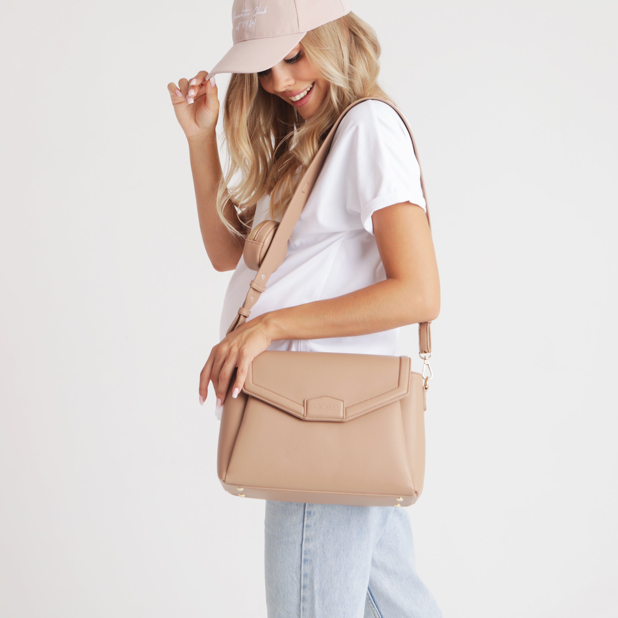 JOISSY Torebka dla Mamy i organizer do wózka 2w1 MIDI blush beige