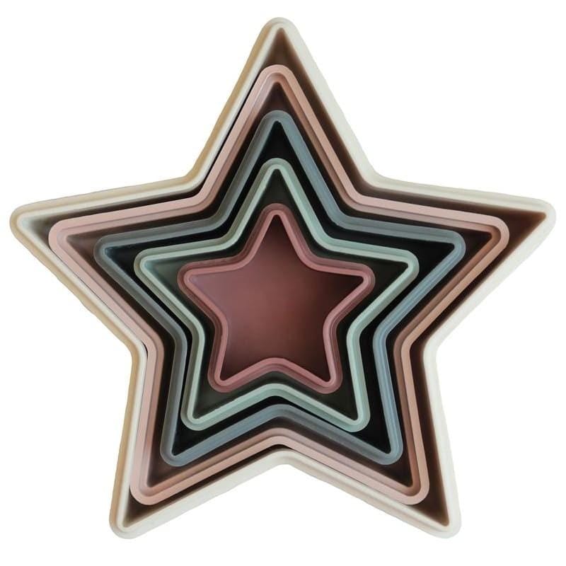 Mushie Piramidka sensoryczna Nesting Star - 4kidspoint.pl