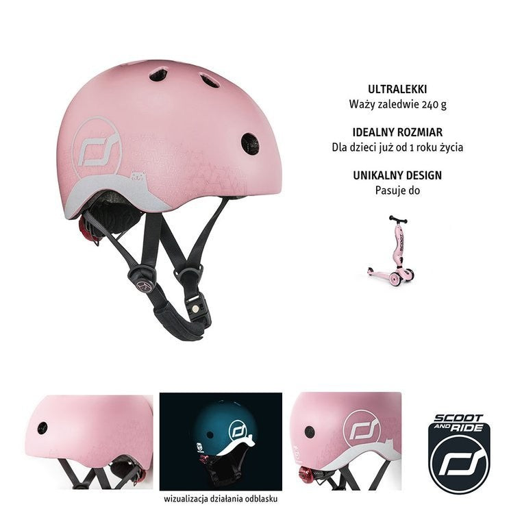 Scootandride Kask rowerowy dla dzieci XXS-S Rose Cat - 4kidspoint.pl