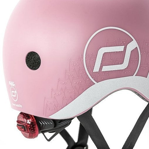 Scootandride Kask rowerowy dla dzieci XXS-S Rose Cat - 4kidspoint.pl
