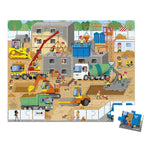 Janod Puzzle dla dzieci w walizce Plac budowy 36 el.