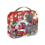 Janod Puzzle dla dzieci w walizce Strażacy 24 el.