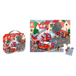 Janod Puzzle dla dzieci w walizce Strażacy 24 el.