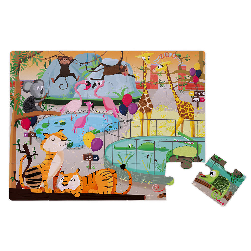 Janod Puzzle sensoryczne 20 elementów Wycieczka do zoo