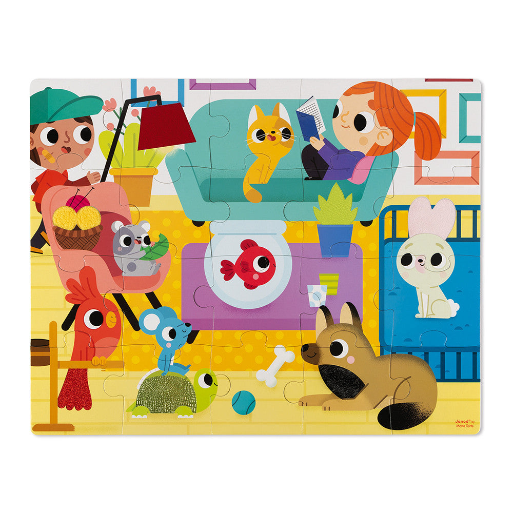 Janod Puzzle sensoryczne Zwierzęta domowe
