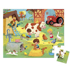 Janod Puzzle dla dzieci w walizce Dzień na farmie 24el.