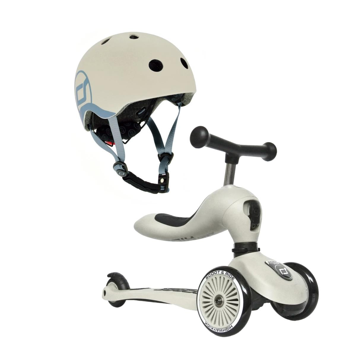 Scootandride Zestaw hulajnoga i kask 2 w 1 Ash