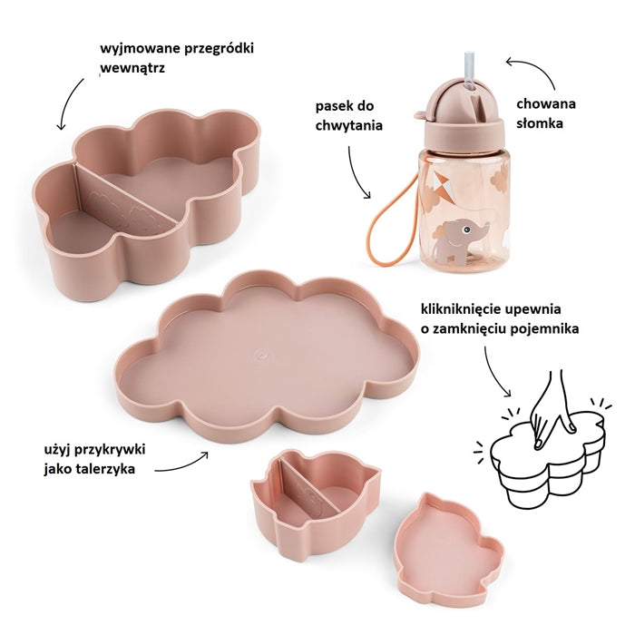 Done by Deer Zestaw lunchbox dla dzieci i bidon dla dzieci Playground Powder