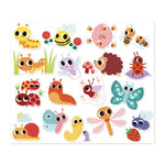 Janod Duże naklejki dla dzieci na arkuszach Zwierzęta w ogrodzie 100szt