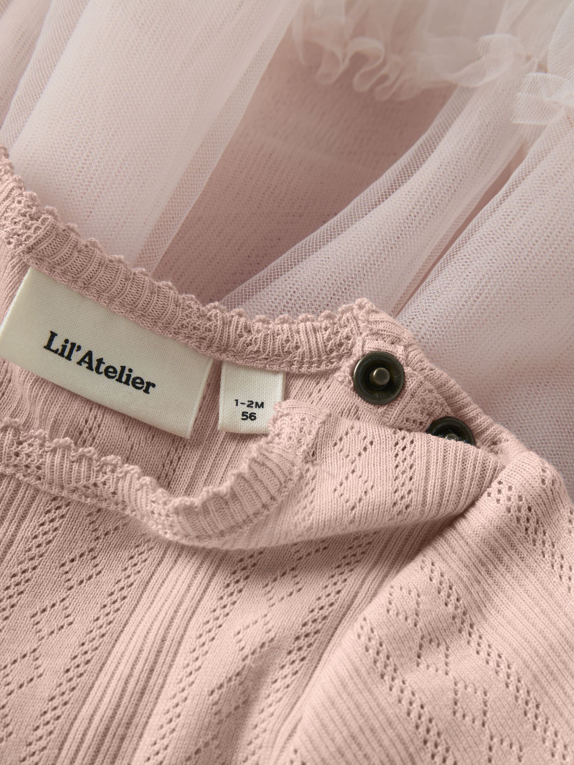 Lil' Atelier Sukienka z body i tiulowym dołem Peach Whip NBFFANELLA