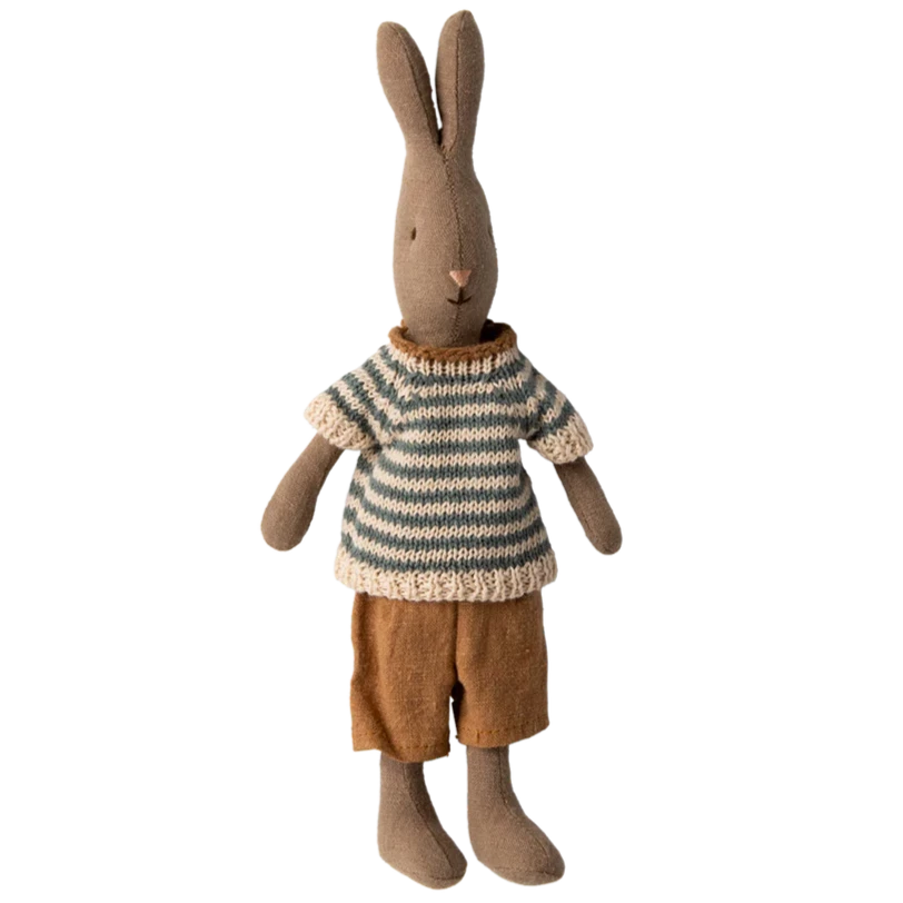 Maileg maskotka królik rozmiar 1 Brązowy w ubranku