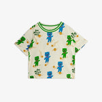 Mini Rodini Koszulka dziecięca z krókim rękawkiem Aliens Off-White