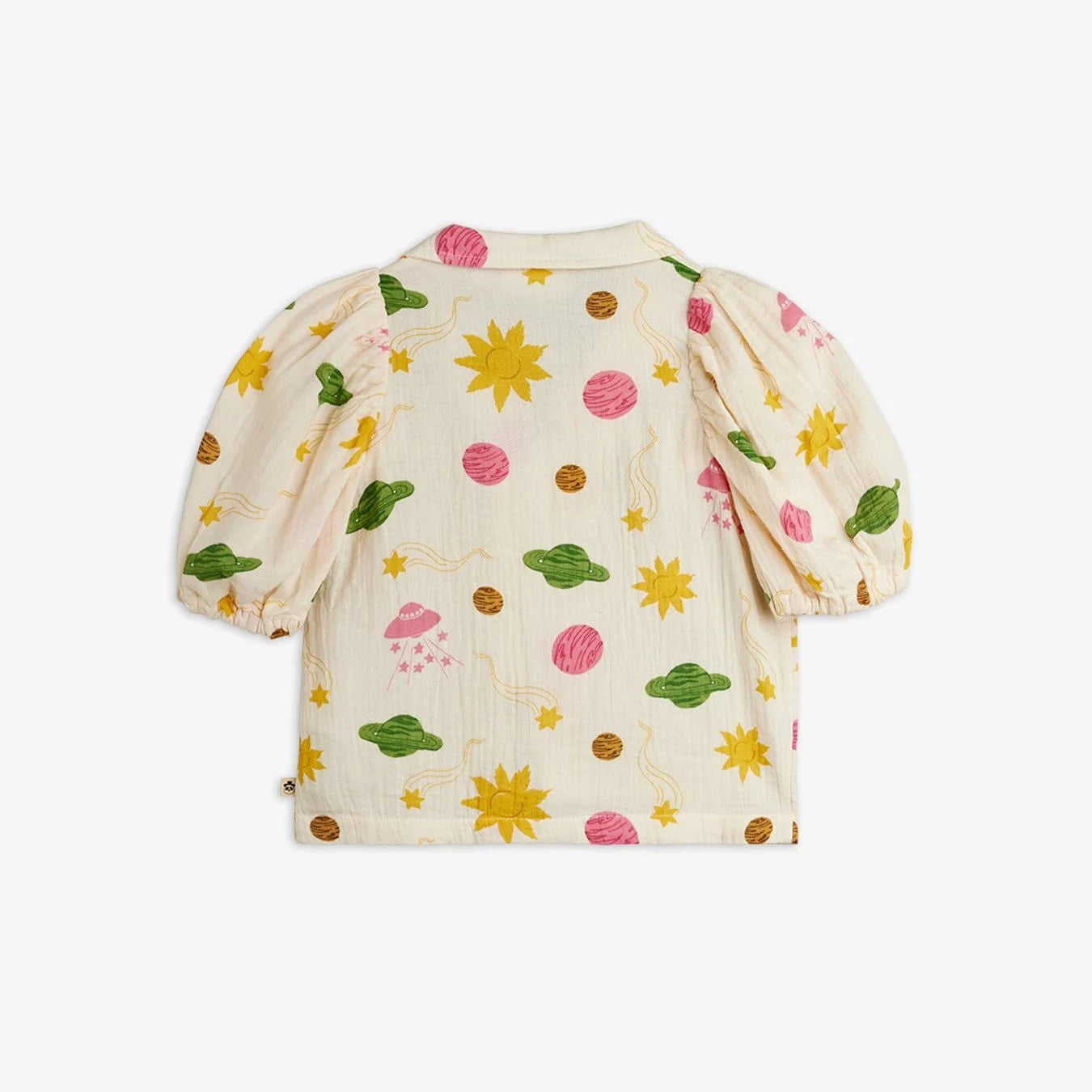 Mini Rodini Bluzka muślinowa dla dziewczynki Space Off-white