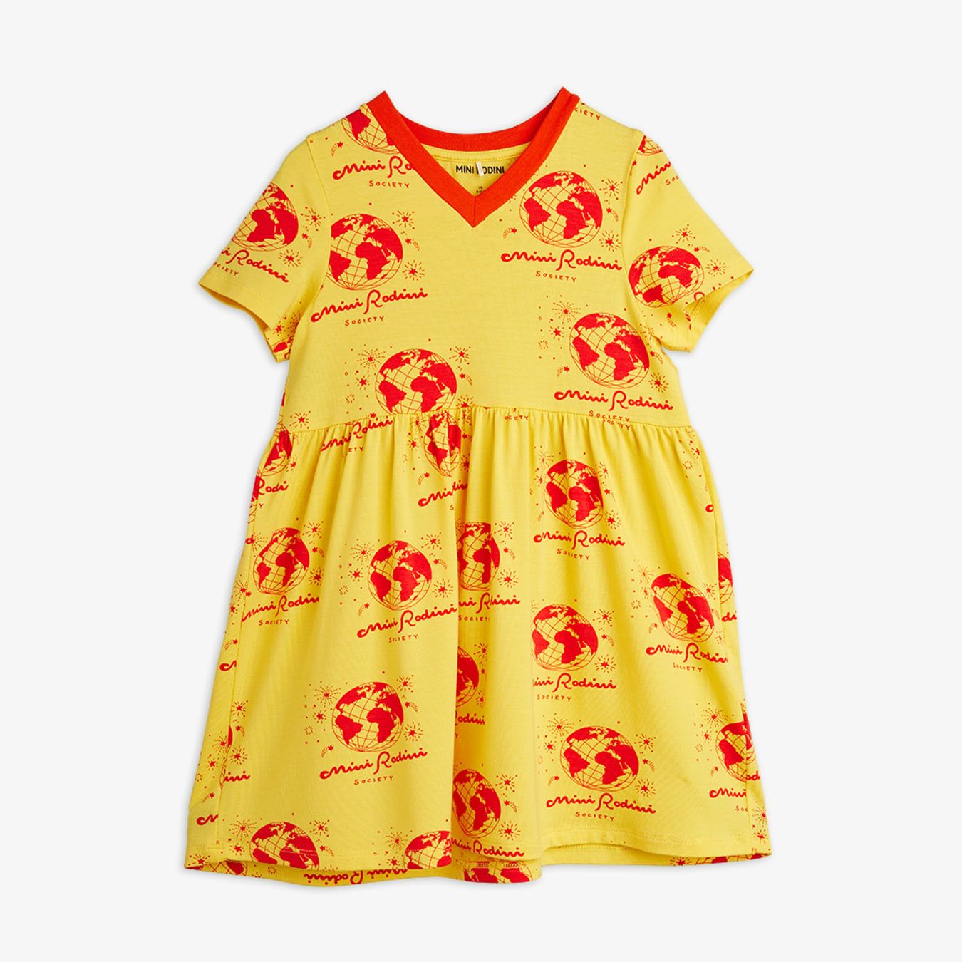 Mini Rodini Sukienka dla dziewczynki Society Yellow