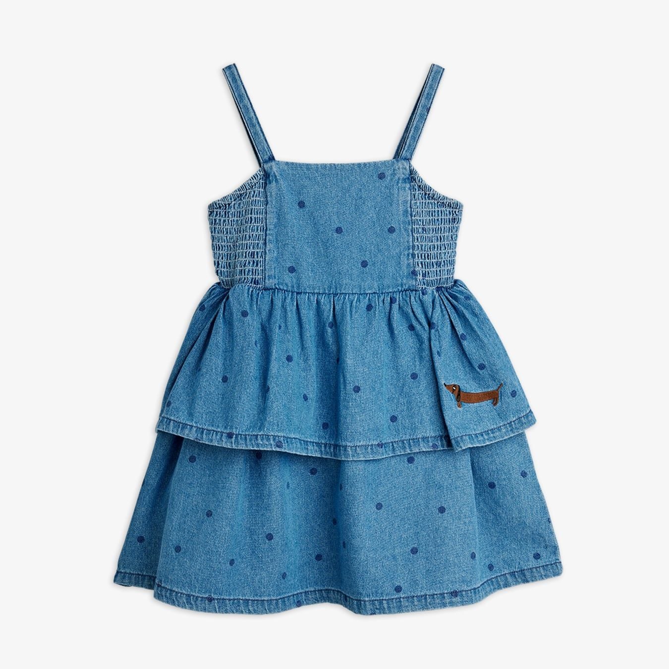 Mini Rodini Sukienka dżinsowa dla dziewczynki Dotted Blue