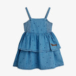 Mini Rodini Sukienka dżinsowa dla dziewczynki Dotted Blue