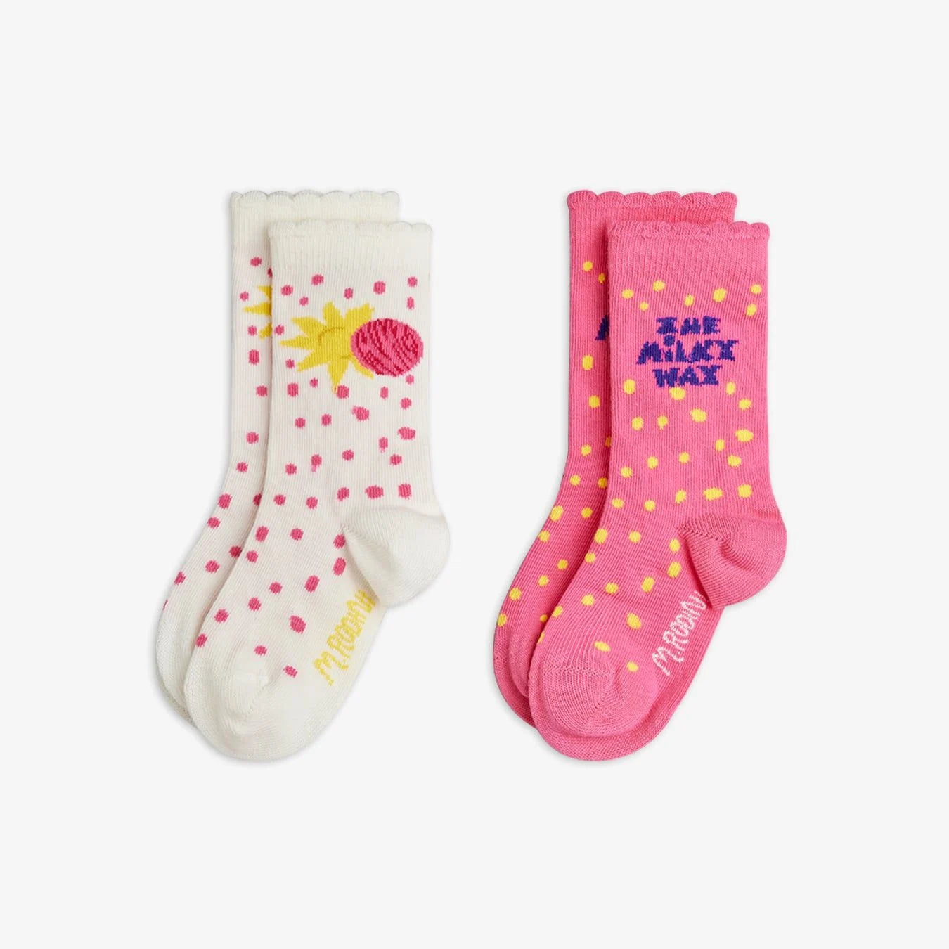 Mini Rodini Skarpetki dla dziewczynki The Milky Way 2-pak Pink