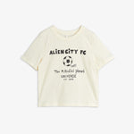 Mini Rodini Koszulka dziecięca z krótkim rękawem Alien City FC Off-White