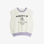 Mini Rodini Koszulka dziecięca bez rękawów Alien City FC Off-white