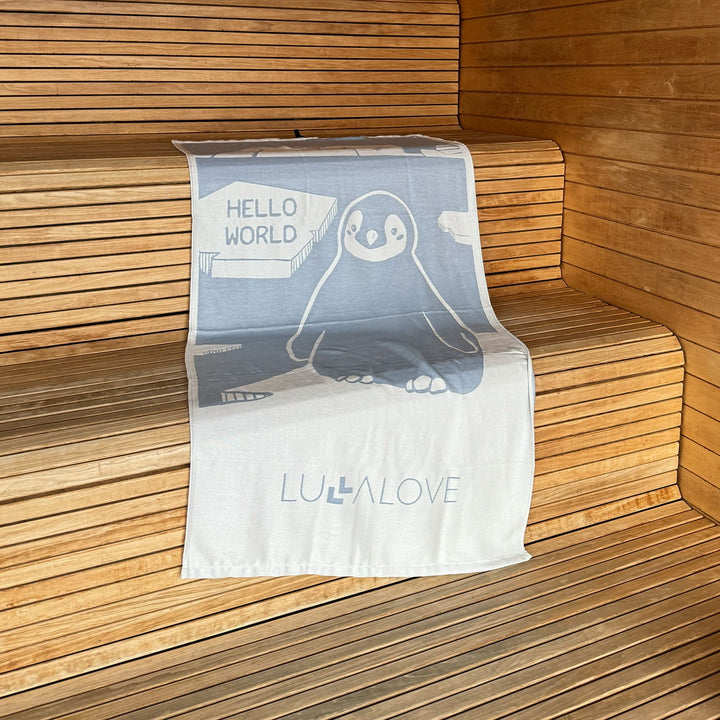 Lullalove Innowacyjny ręcznik bambusowy Pingwin rozmiar XL