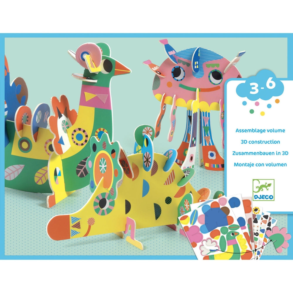 Djeco Zestaw artystyczny dla dzieci Zwierzątka 3D