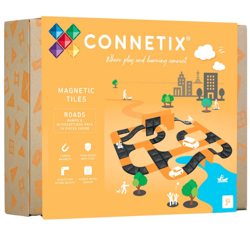 Connetix Klocki magnetyczne dla dzieci Zestaw ramp i skrzyżowań 16 sztuk