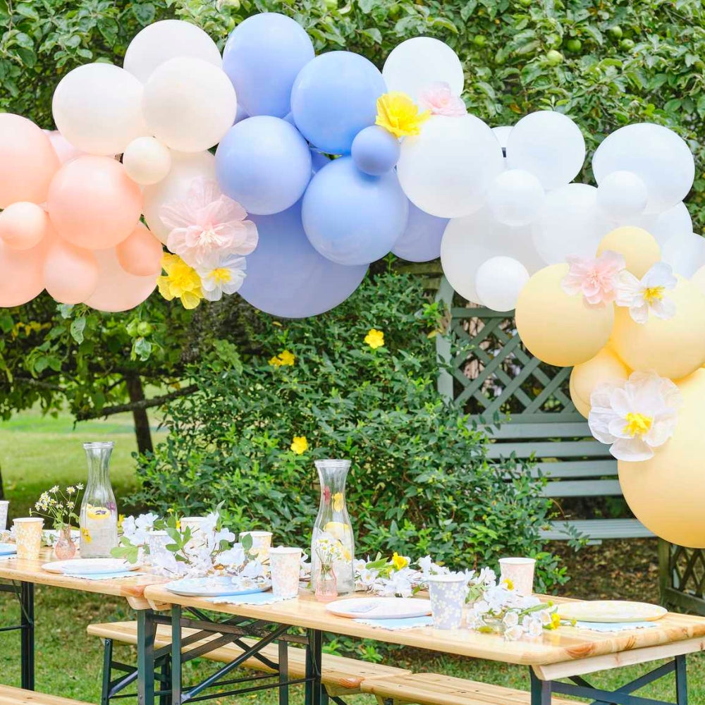Gingerray balony lateksowe Girlandy Pastel z ozdobnymi kwiatkami