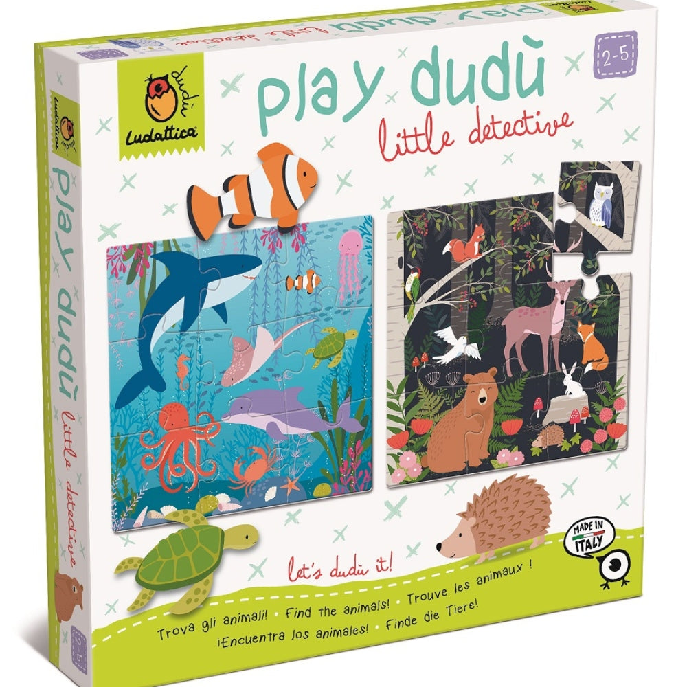 Ludattica Puzzle dla dzieci Play dudu 2w1 mały detektyw, gdzie mieszka to zwierzę?