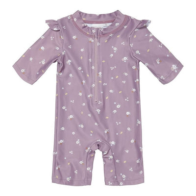 Little Dutch Strój kąpielowy dla niemowląt z rękawami Mauve Blossom 86/92