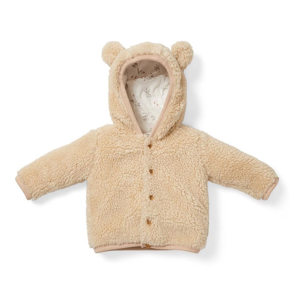 Little Dutch Zapinana bluza z kapturem Teddy Baby Bunny Sand rozmiar 92