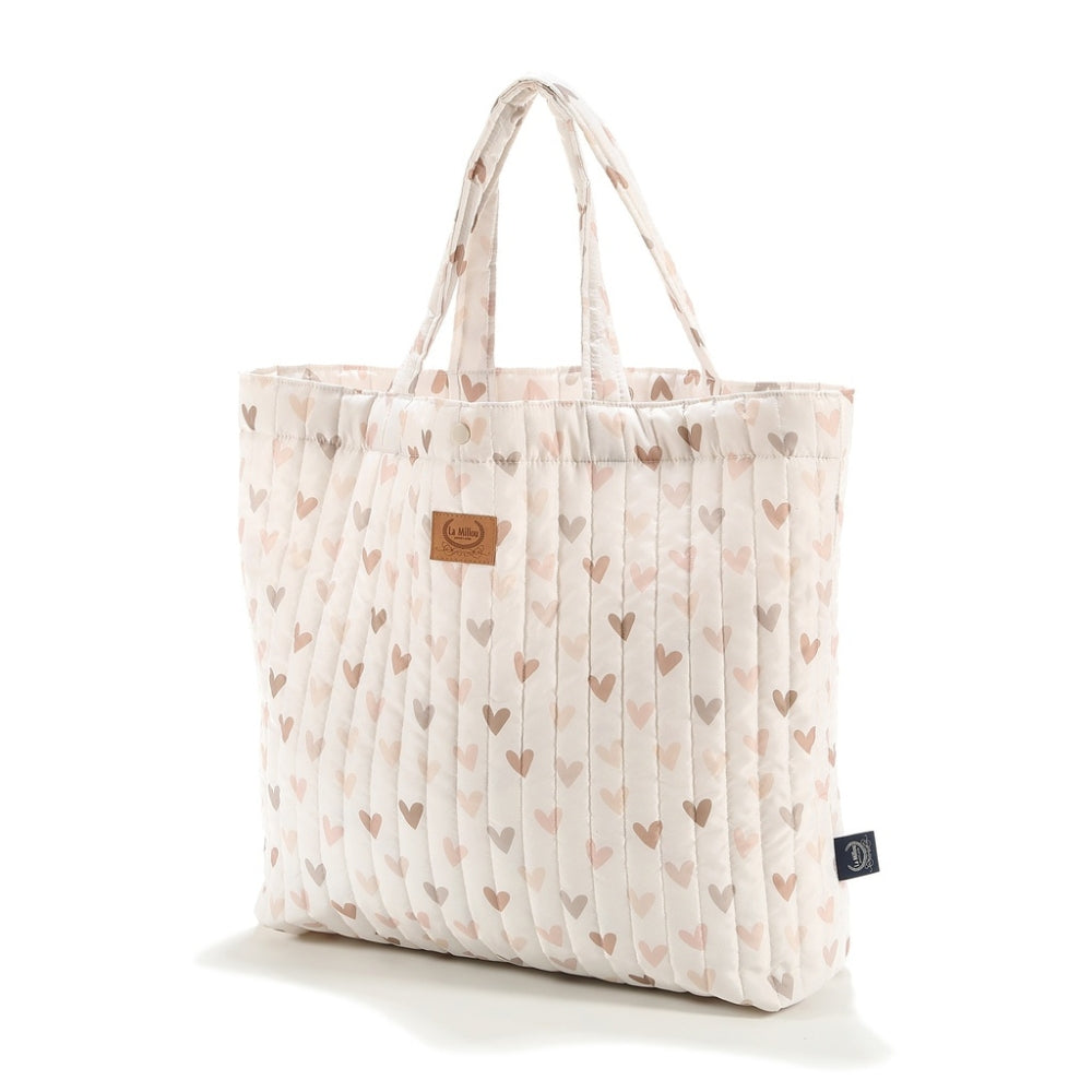 La Millou Torba dla mamy Shopper Bag Ortalion Heartbeat Beige