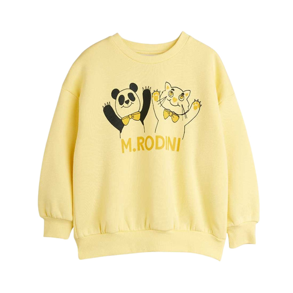 Mini Rodini Bluza dla dzieci Panda & Cat Yellow