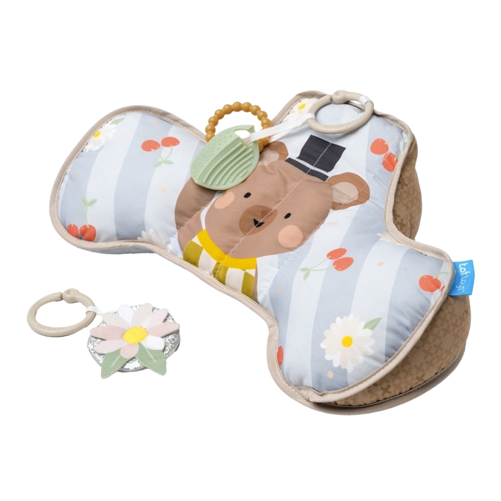 Taf Toys Poduszka do zabawy na brzuszku Miś z grzechotką i gryzakiem