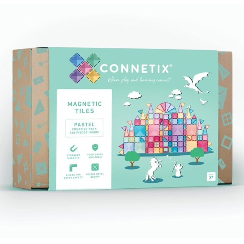 Connetix Klocki magnetyczne dla dzieci Pastel Creative pack 120el.