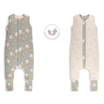 Sleepee Dwustronny śpiworek do spania z nóżkami Vintage Animals Sky Blue/Cream 1-2 lata