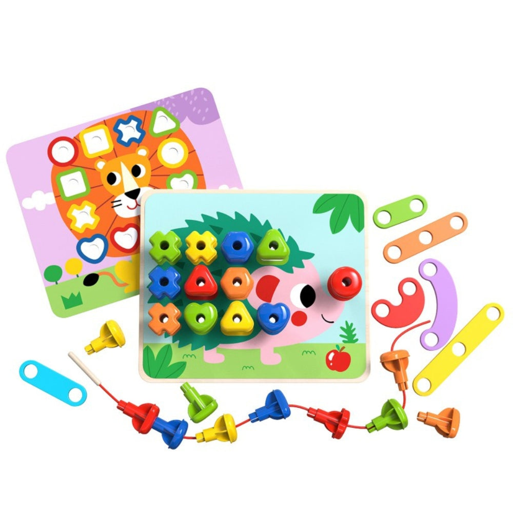 Tooky Toy Układanka dla dzieci Zestaw kolorowych śrubek nauka kształtów