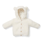 Little Dutch Zapinana bluza z kapturem Teddy Baby Bunny Off White rozmiar 86