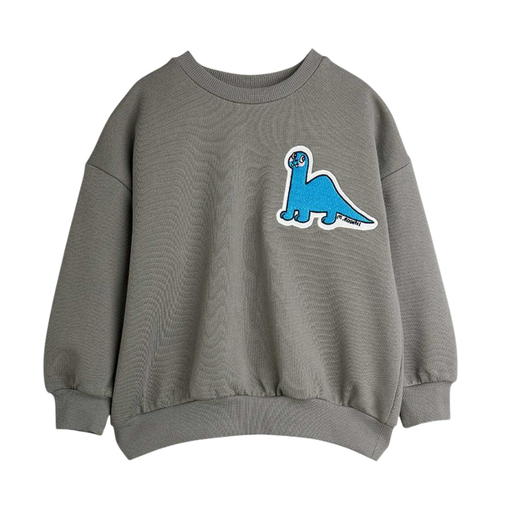 Mini Rodini Sweter dla dzieci z haftem Dino Grey