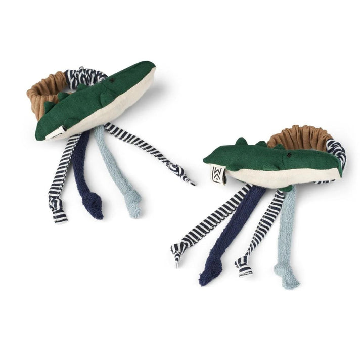 Liewood Grzechotka dla niemowlaka 2-pack Willy Crocodile Garden green