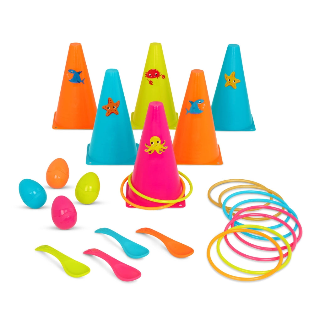 B.Toys Gra zręcznościowa dla dzieci obręcze i jajka