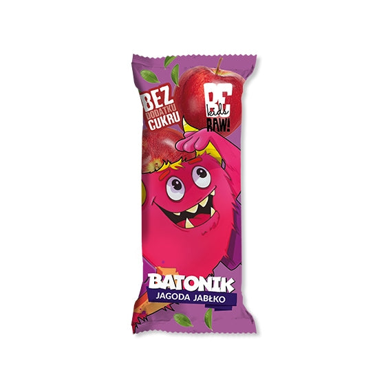 BeRAW Baton Kids Jagoda Jabłko 25g