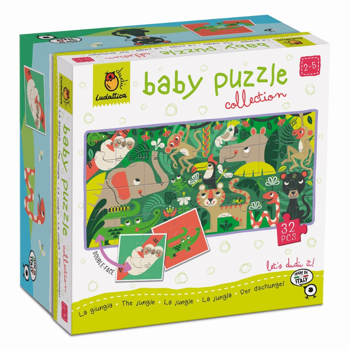 Ludattica Dwustronne puzzle dla dzieci Dżungla
