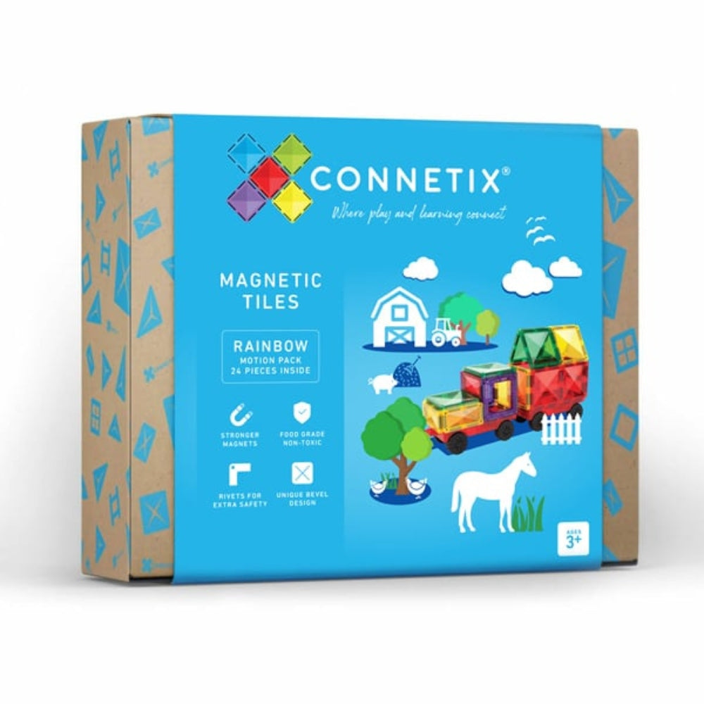 Connetix Klocki magnetyczne dla dzieci Rainbow Motion Pack 24el.