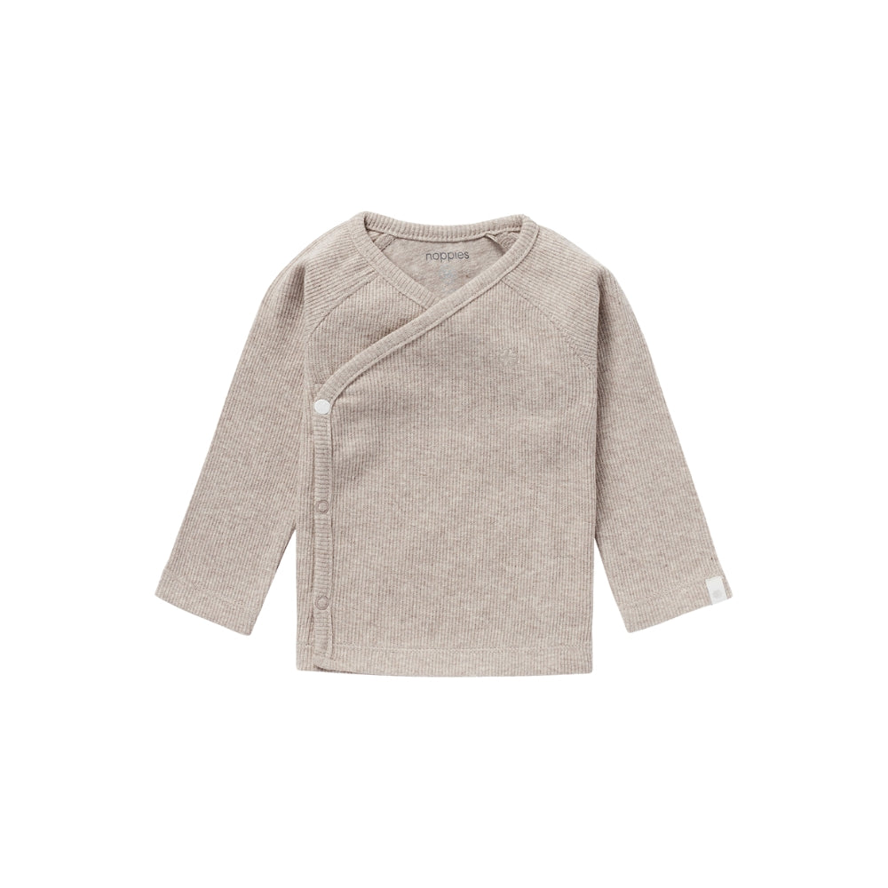 Noppies Koszulka dla niemowlaka z długim rękawem Nanyuki Taupe Melange