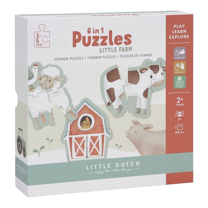Little Dutch Puzzle dla dzieci 6 elementów Little Farm